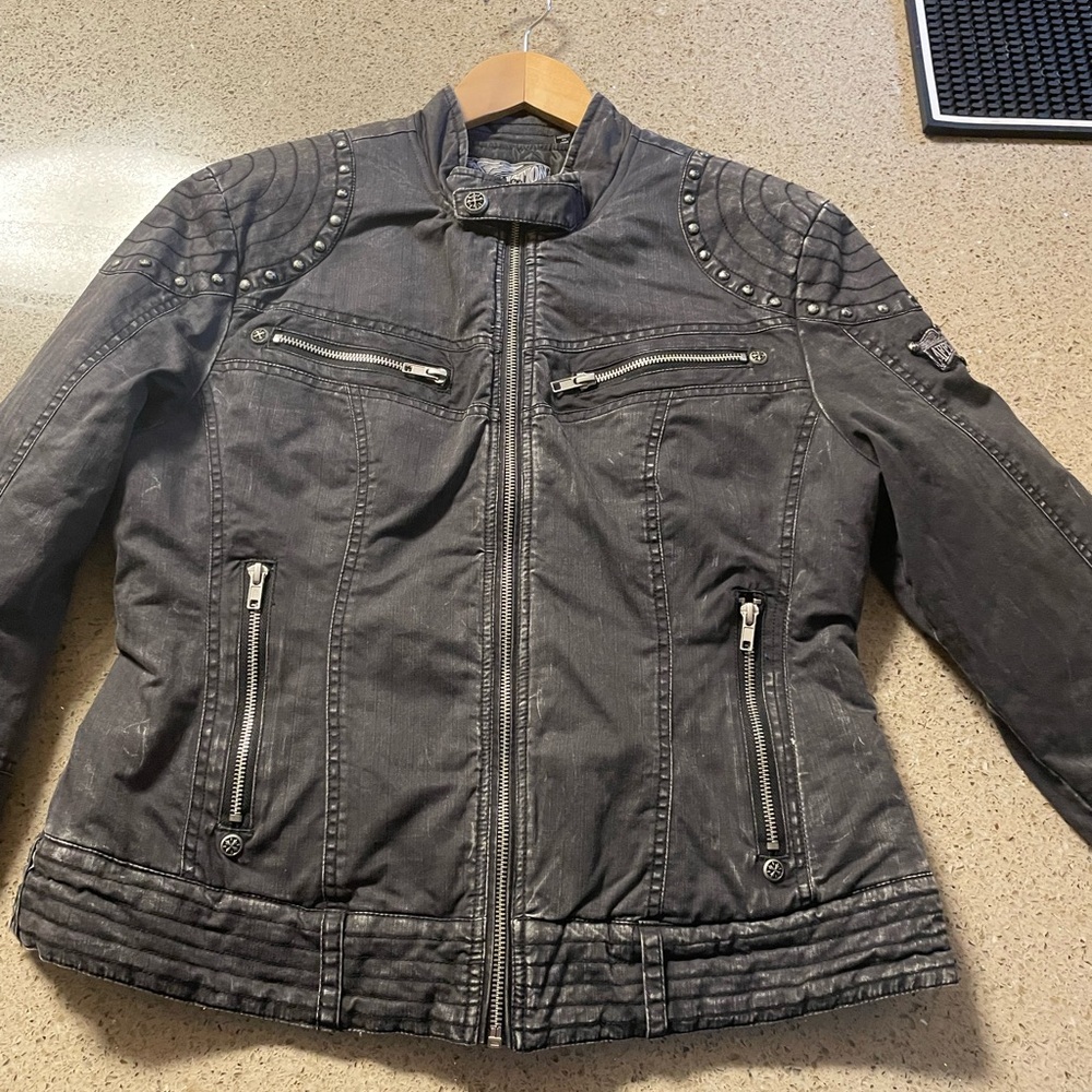 Affliction Gray Embroidered Jacket